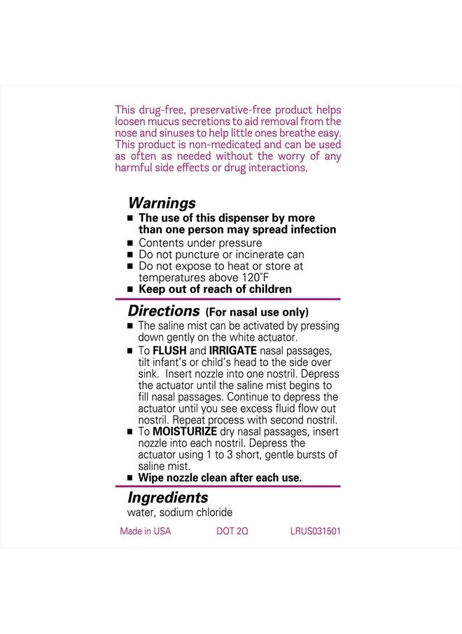 Little Remedies - Sterile Saline Nasal Mist Safe For Newborns 3 Oz - Image 1