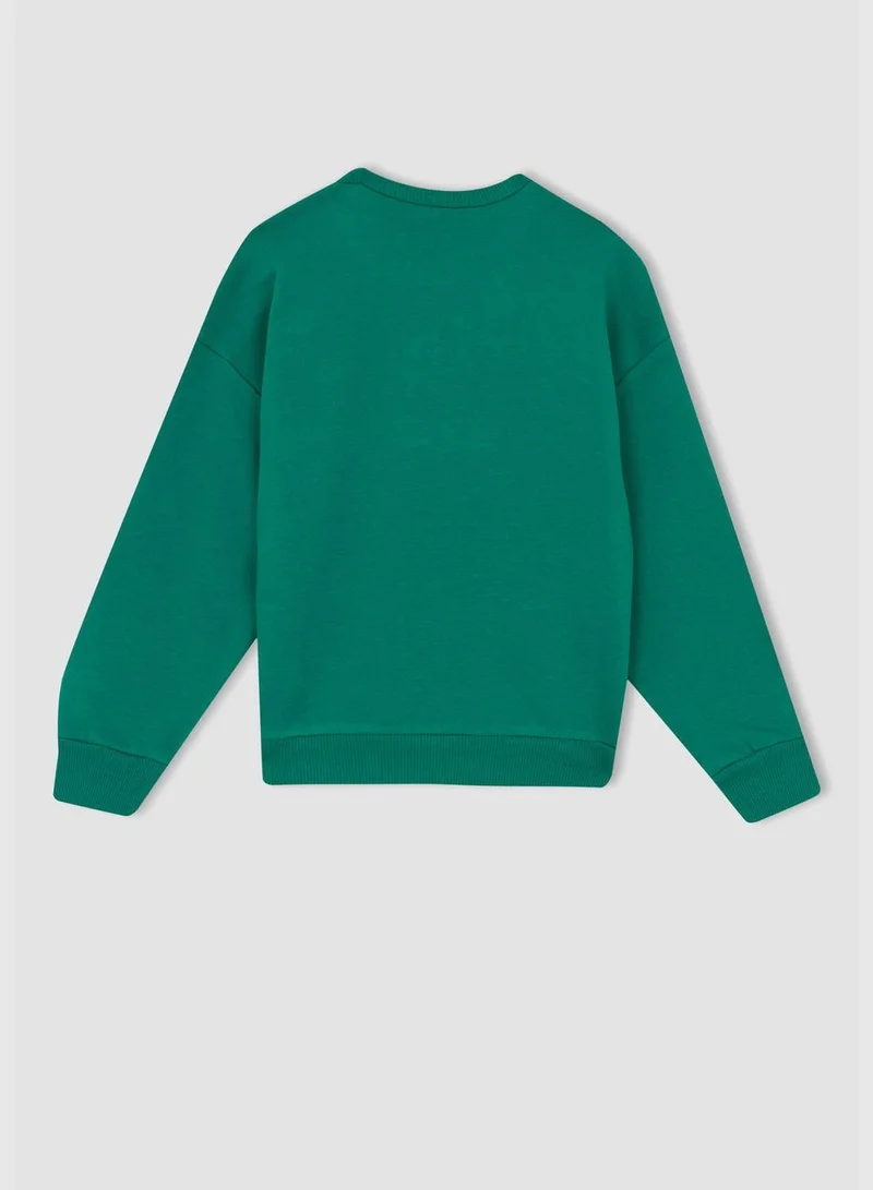 DeFacto Girl Regular Fit Crew Neck Long Sleeve Knitted Sweatshirt