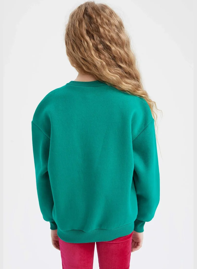 DeFacto Girl Regular Fit Crew Neck Long Sleeve Knitted Sweatshirt