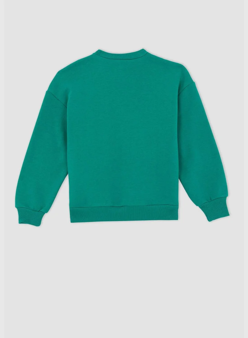 DeFacto Girl Regular Fit Crew Neck Long Sleeve Knitted Sweatshirt