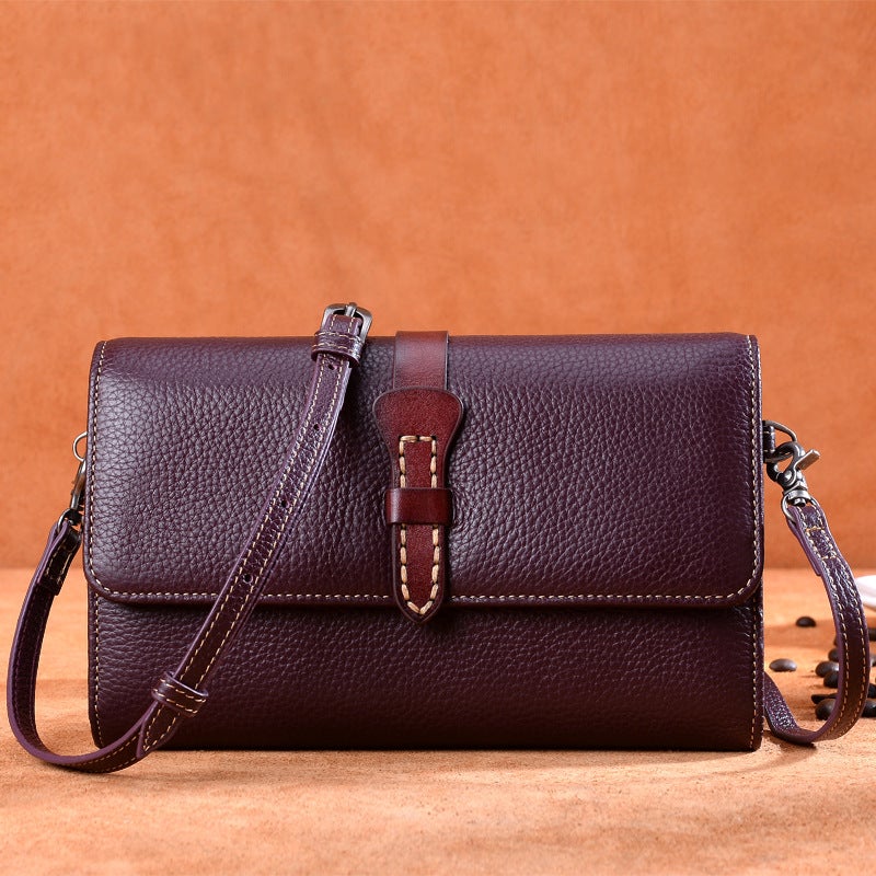 Genuine Leather Women'S Bag Bag Women'S Top Layer Cowhide Women'S Shoulder Crossbody Bag Korean All-Match Small Square Bag - Image 2