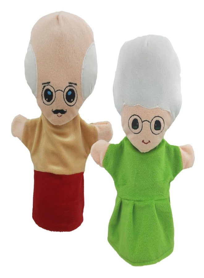 Elfactory Family Hand Puppets for Kids - Educational Storytelling Interactive Plush Hand Puppet Set for Learning (10 inch) (Grandma & Grandpa) - Image 1