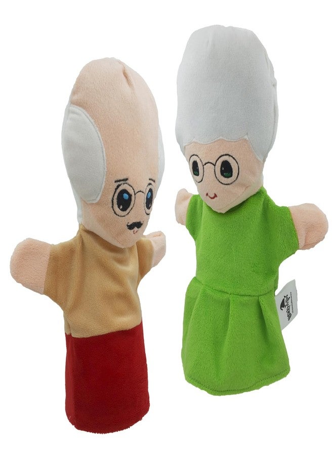 Elfactory Family Hand Puppets for Kids - Educational Storytelling Interactive Plush Hand Puppet Set for Learning (10 inch) (Grandma & Grandpa) - Image 2