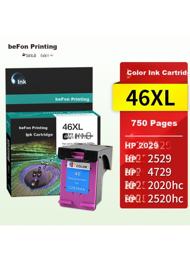 Befon 46Xl Ink Cartridge Color Hp46 Cz638A Compatible With Hp Deskjet 2020Hc 2520Hc 2529 4720 4729 2029 Inkjet Printer - Image 1