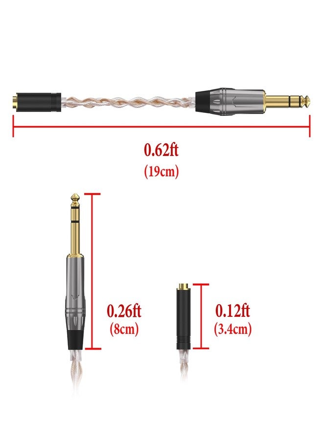 GEEKRIA 6.35mm Stereo Male to 4.4mm Balanced Female Headphones Plug Adapter, 6N OCC Copper and Silverplated Upgrade Conversion Audio Dongle Plug Cord for Hi-Resolution, HiFi Headset (0.6ft) - Image 3