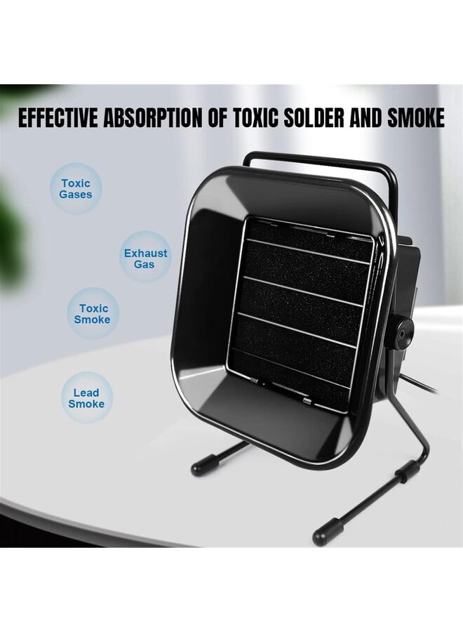 جهاز شفط أبخرة اللحام بمروحة لحام خالية من الضوضاء، مزيل أبخرة الدخان قابل للتعديل مع فلتر امتصاص قوي للحام، لحام الحديد الكهربائي - Image 3