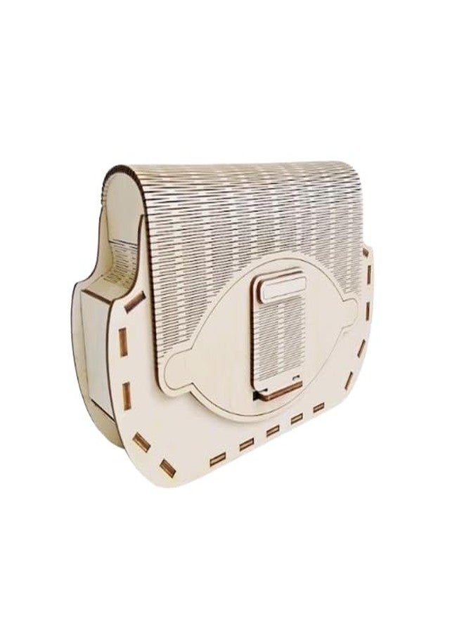 MeeCraft حقيبة يد خشبية مصممة من MeeCraft للنساء - حقائب يد نسائية، 19.2 × 5.7 × 12.7 سم، بيج. - Image 1