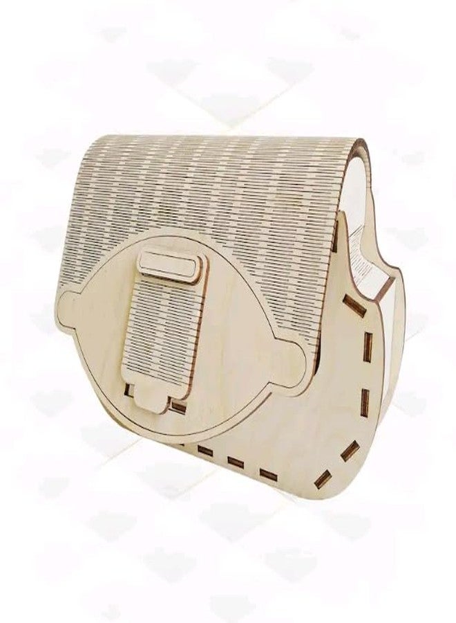 MeeCraft حقيبة يد خشبية مصممة من MeeCraft للنساء - حقائب يد نسائية، 19.2 × 5.7 × 12.7 سم، بيج. - Image 3