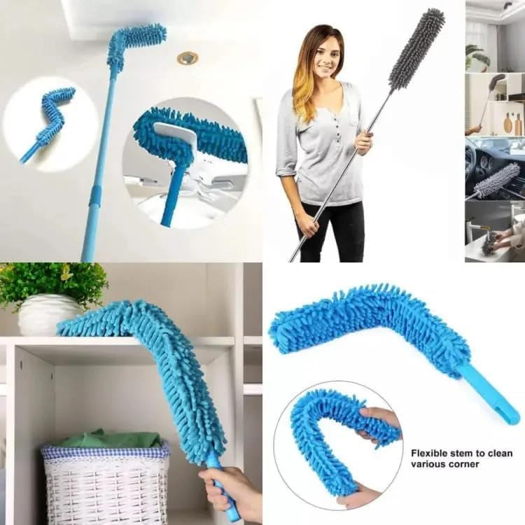 Purewipe Flexible Fan Cleaning Duster with Extension Long Rod MultiPurpose Ceiling Cleaning Brush Extendable Duster for Home Kitchen Office Cleaning Tool for Walls Fans - Image 4
