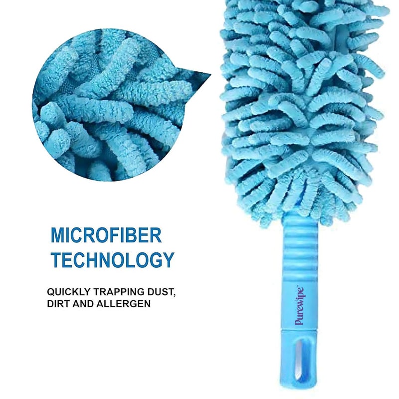 Purewipe Flexible Fan Cleaning Duster with Extension Long Rod MultiPurpose Ceiling Cleaning Brush Extendable Duster for Home Kitchen Office Cleaning Tool for Walls Fans - Image 3