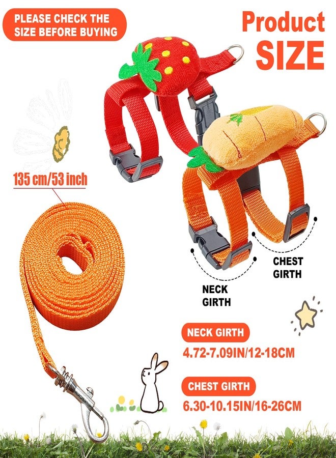 Xloey Bunny Harness and Leash for Rabbits,2 Pack Adjustable Bunny Harness,Cute Vest Harness and Leash Set, for Rabbit,Kitten, Puppy, Pig and Small Pet Animals - Image 2