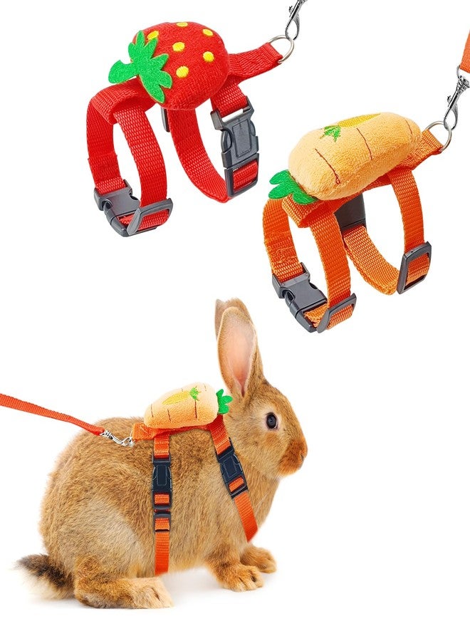 Xloey Bunny Harness and Leash for Rabbits,2 Pack Adjustable Bunny Harness,Cute Vest Harness and Leash Set, for Rabbit,Kitten, Puppy, Pig and Small Pet Animals - Image 1
