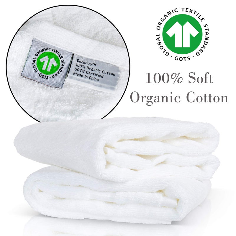 Decorvo Monogrammed Hand Towels for Bathroom - Luxury Hotel Quality Personalized Initial Decorative Embroidered Bath Towel for Powder Room  Spa - GOTS Organic Certified - Set of 2 Letter F  - Image 2