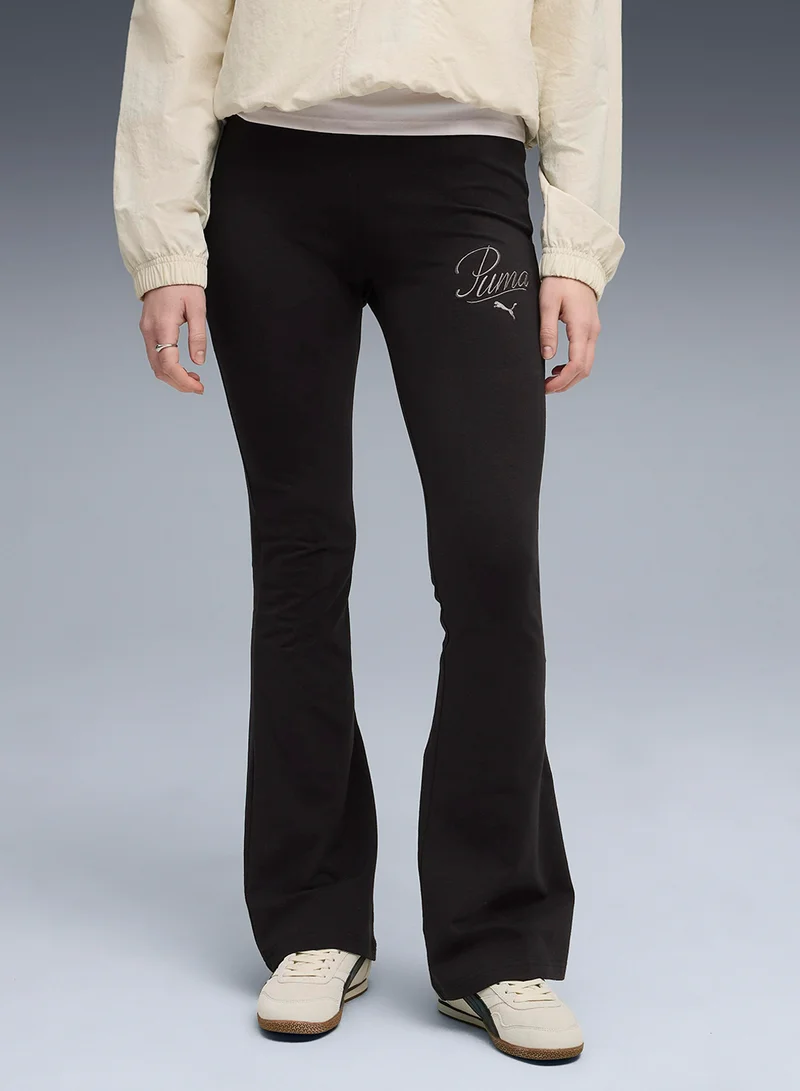 PUMA Essential Script High-Waist Flared Leggings