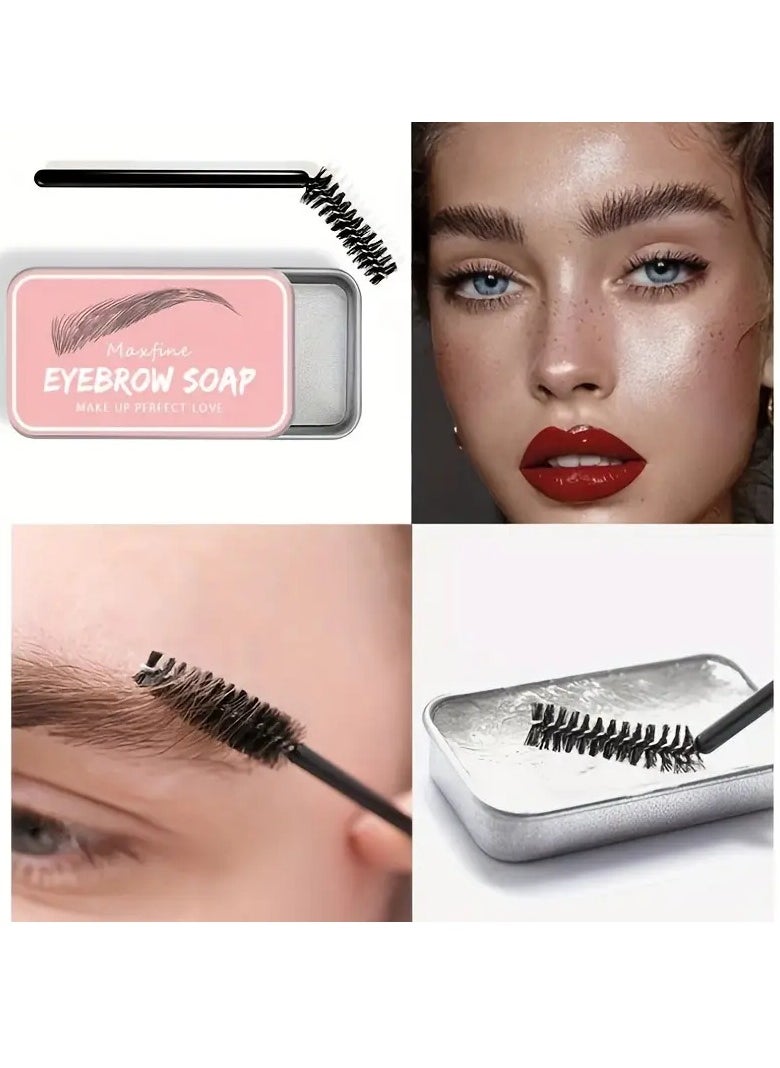 Maxfine - Eyebrow Styling Soap Brow Shaping Wax Gel Excellent Long Lasting Waterproof Eyebrow Gel 3D Feathery Brows Shaping Soap Clear Eyebrow Freeze Wax for Holding Brows 10g - Image 1