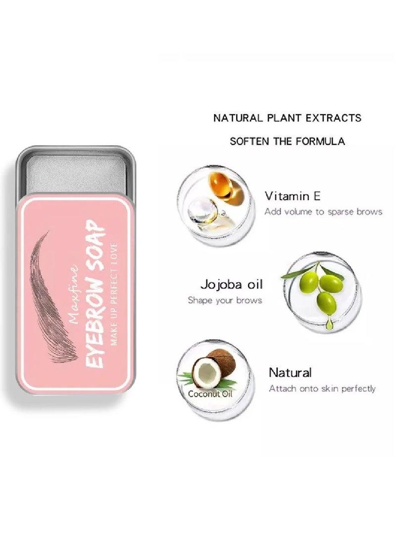 Maxfine - Eyebrow Styling Soap Brow Shaping Wax Gel Excellent Long Lasting Waterproof Eyebrow Gel 3D Feathery Brows Shaping Soap Clear Eyebrow Freeze Wax for Holding Brows 10g - Image 1
