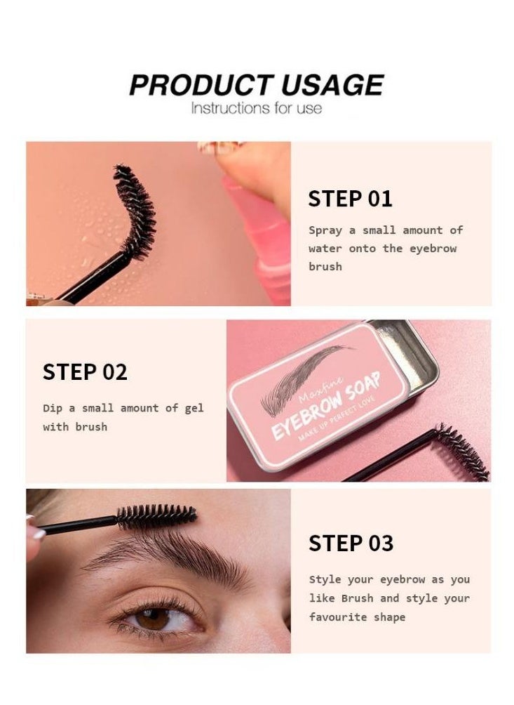 Maxfine - Eyebrow Styling Soap Brow Shaping Wax Gel Excellent Long Lasting Waterproof Eyebrow Gel 3D Feathery Brows Shaping Soap Clear Eyebrow Freeze Wax for Holding Brows 10g - Image 1