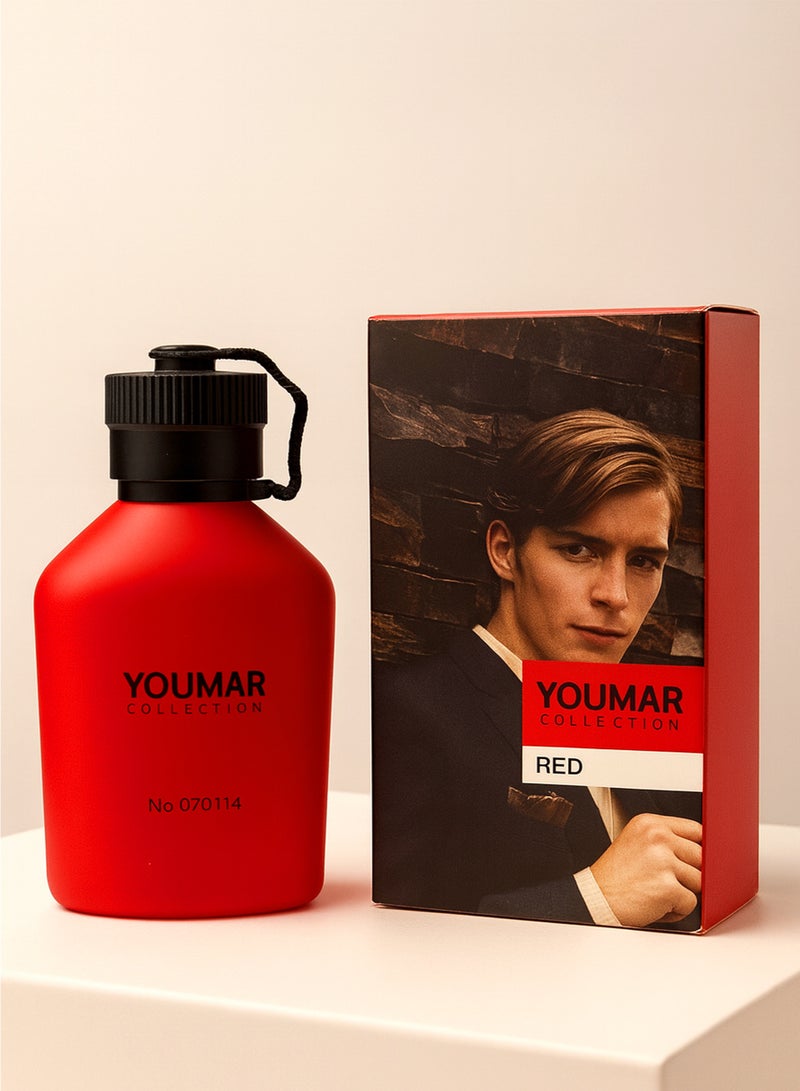 يومار عطر فاخر للرجال - مجموعة يومار، أحمر رقم 0114، 100 مل | كولونيا برائحة الفواكه والحمضيات والعنبر | عطر رجالي يدوم طويلًا - Image 1