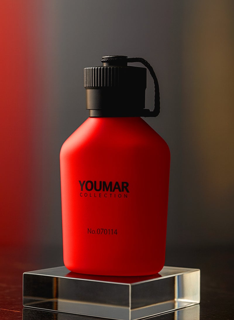 يومار عطر فاخر للرجال - مجموعة يومار، أحمر رقم 0114، 100 مل | كولونيا برائحة الفواكه والحمضيات والعنبر | عطر رجالي يدوم طويلًا - Image 2