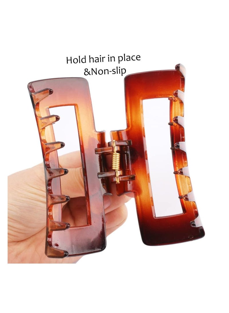 ORiTi مشابك مخلب الشعر 4 قطع، مشابك شعر للشعر السميك، مشابك فك مستطيلة من الأكريليك، مشابك شعر كبيرة هدايا للنساء والفتيات - Image 2