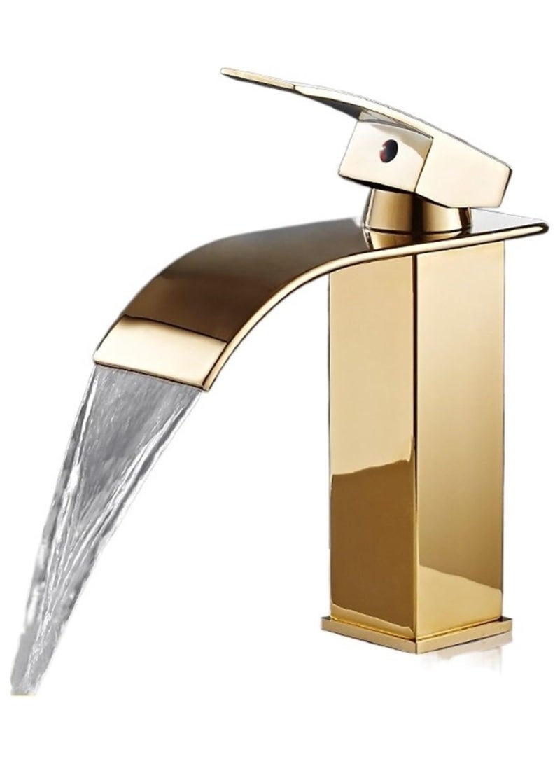 ارواق خلاط حوض صنبور شلال نحاسي للمياه الباردة والساخنة صنبور الحمام - Image 1