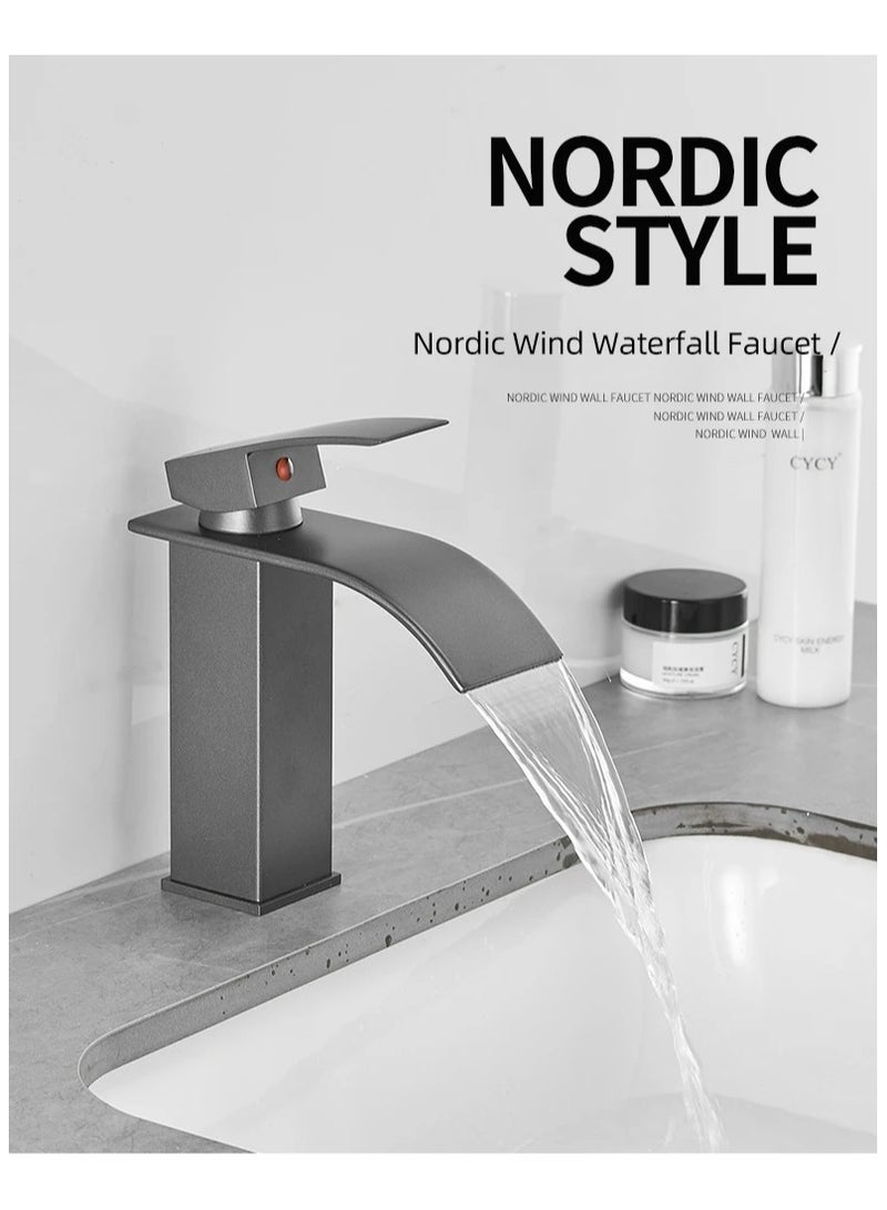 ارواق خلاط حوض صنبور شلال نحاسي للمياه الباردة والساخنة صنبور الحمام - Image 3