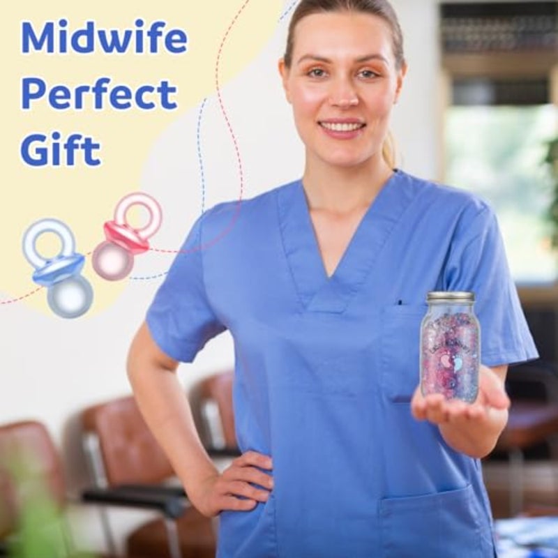 601 Pcs Labor and Delivery Nurse Gifts Tracking Jar Set Include 1 Labor and Delivery Tracker Glass Jar 600 Mini Pacifier for Newborn Tracking Childbirth Nurse Midwife Gift - Image 5