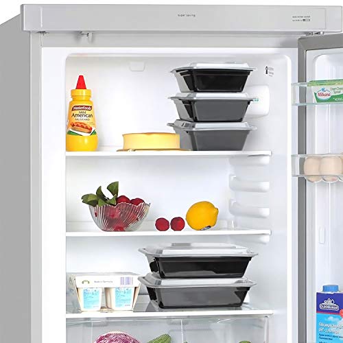Enther 36oz Meal Prep Containers 20 Pack 3 Compartment with Removable Insert Tray 2 Tier Food Storage Bento Box with Lid, BPA Free Reusable Lunch Box Stackable/Microwave/Dishwasher/Freezer Safe Black - Image 4