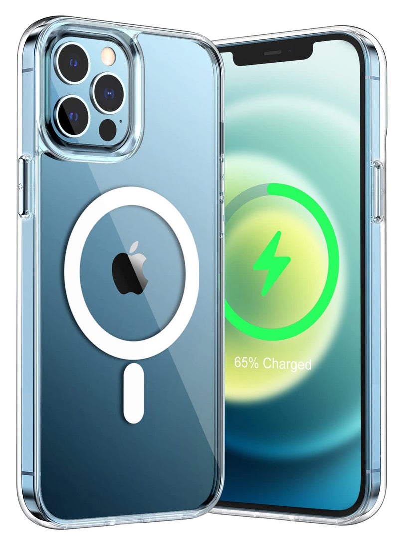 جراب iPhone 15 Pro Max متوافق مع الشحن اللاسلكي المغناطيسي، وغطاء حماية (Bumper) مقاوم للصدمات، وظهر شفاف مقاوم للخدش. - Image 1