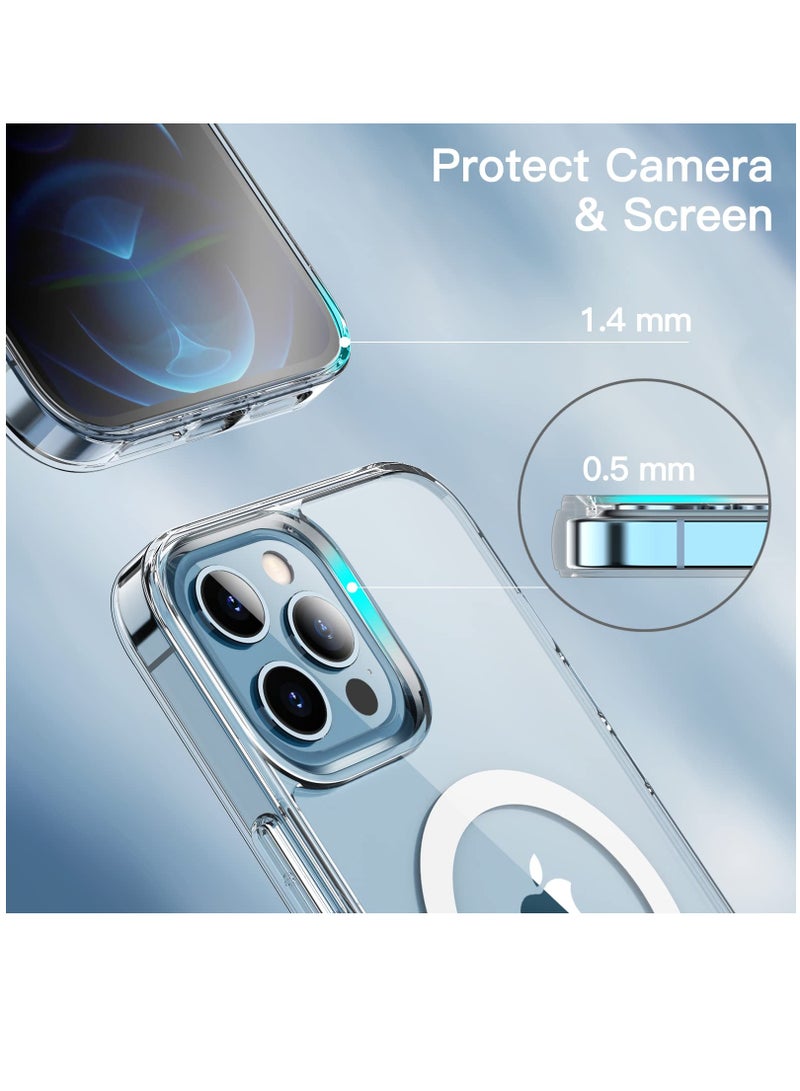 جراب iPhone 15 Pro Max متوافق مع الشحن اللاسلكي المغناطيسي، وغطاء حماية (Bumper) مقاوم للصدمات، وظهر شفاف مقاوم للخدش. - Image 4