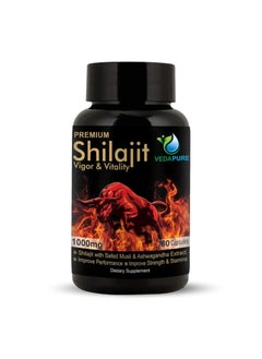 VEDAPURE Vedapure Premium Shilajit 1000mg 60 Capsules  - Image 3