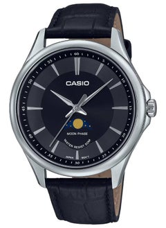CASIO MTP-M100L-1AVDF Moon Phase Quartz Leather Strap Men’s Watch 