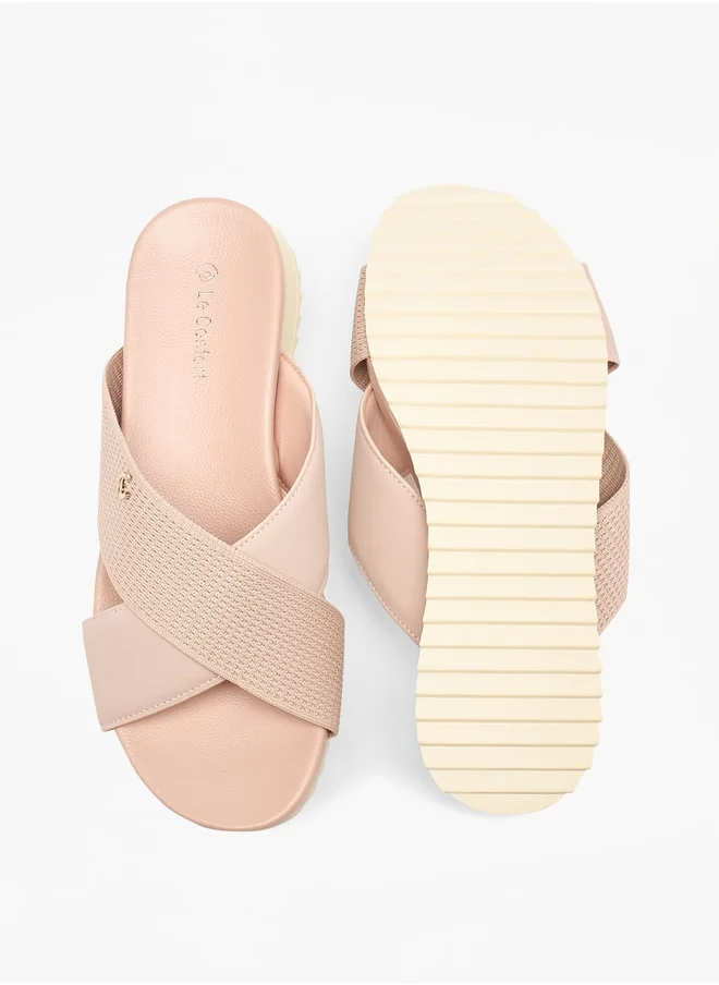 Le Confort Cross Strap Slip-On Flat Sandals