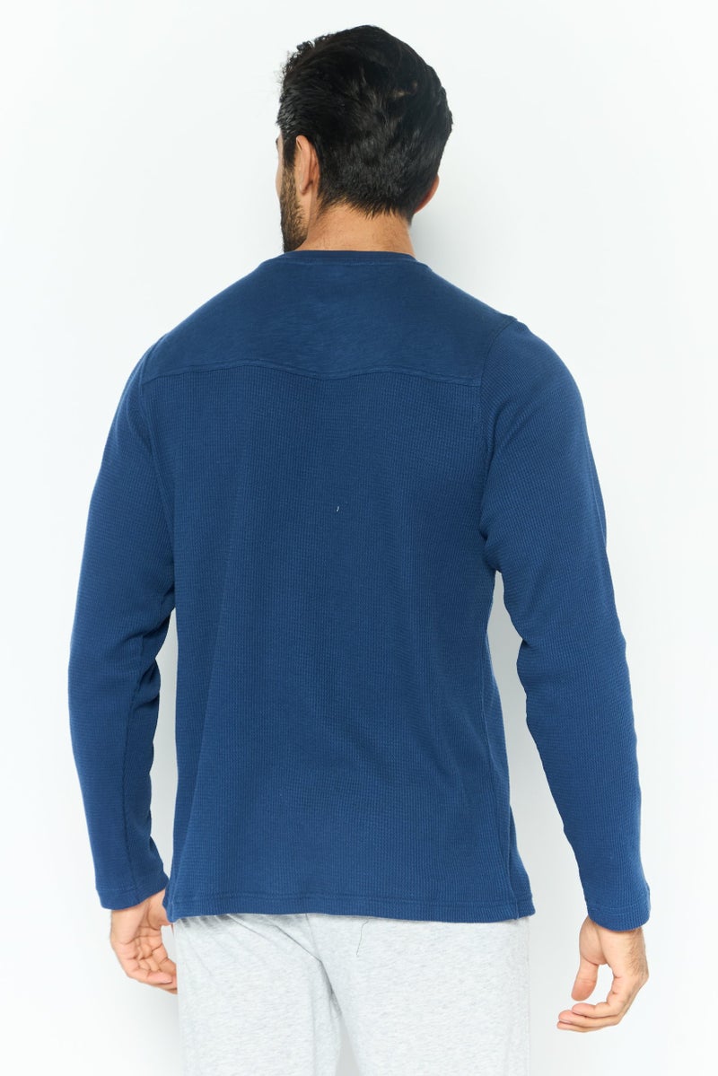 Hurley Men Sportswear Fit Long Sleeve Outdoor T-Shirts, Teal Blue  - Image 4