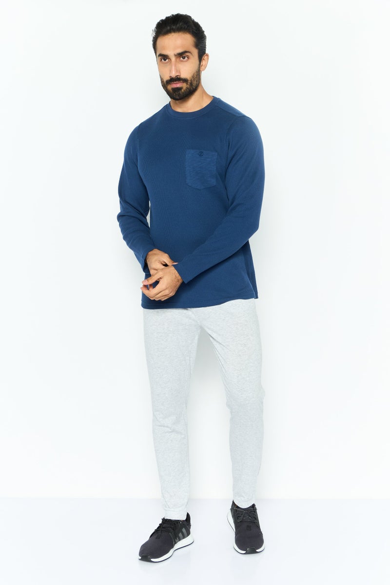 Hurley Men Sportswear Fit Long Sleeve Outdoor T-Shirts, Teal Blue  - Image 2