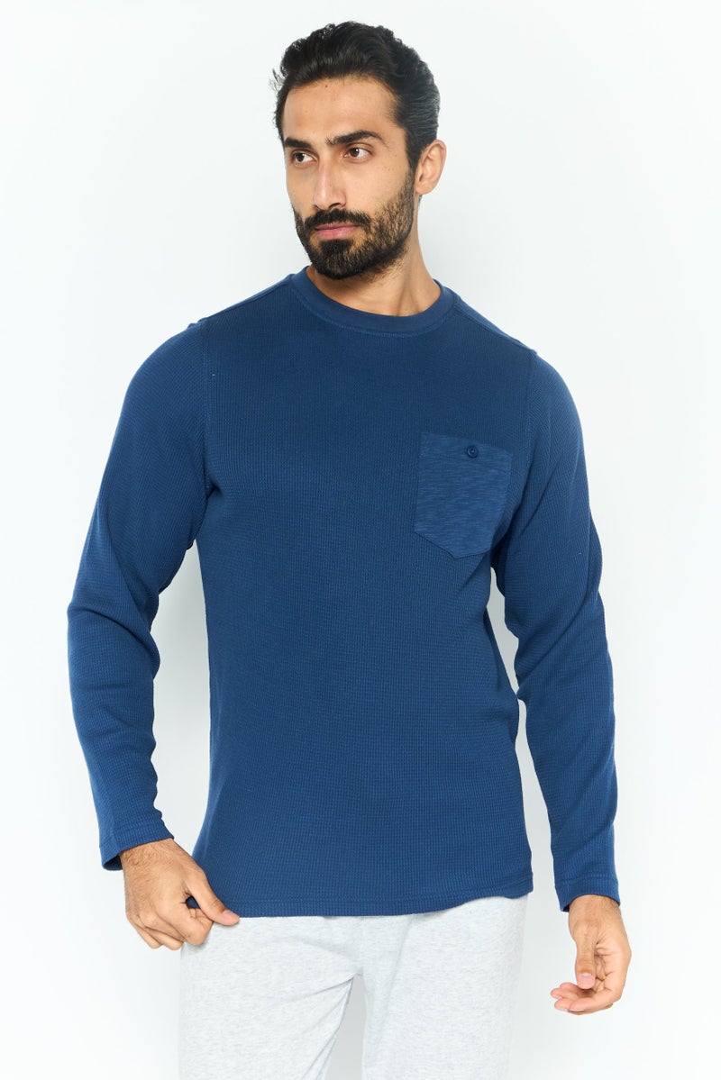 Hurley Men Sportswear Fit Long Sleeve Outdoor T-Shirts, Teal Blue  - Image 1