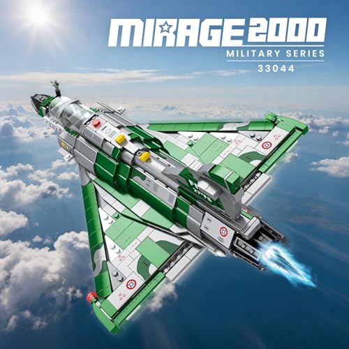 Reobrix Mirage 2000 Fighter Jet Building Kit for Adults and Teens 1012 PCS Military Airplane Model Set STEM Aircraft Toy with Openable Cockpit Retractable Landing Gear Display Collectible Gift - Image 5