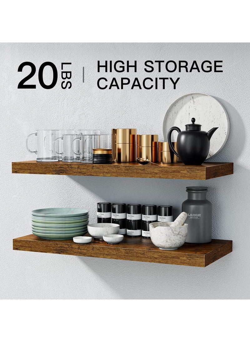 رومان جيفتس مجموعة من 6 قطع  ارفف عائمة ارفف حائط للحمام غرفة المعيشة غرفة النوم ديكور المطبخ ارفف مع دعامات غير مرئية - Image 2
