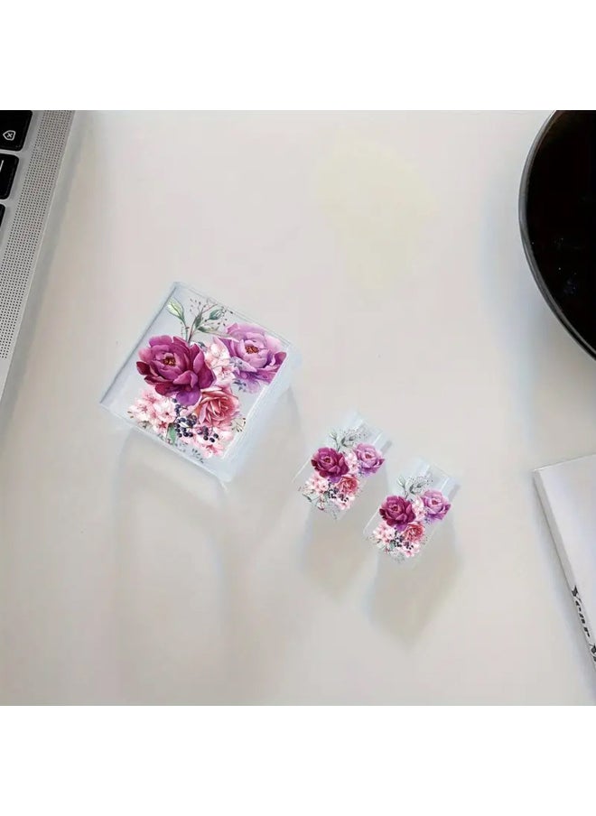 Generic Suitable For Apple 18w/20w Charger Protective Cover Bite TPU Soft Shell Protective Shell Peony Flower-Color:Peony Flower [three-piece Set - 1 Rechargeable Headband + 2 Small Heads]  - Image 3