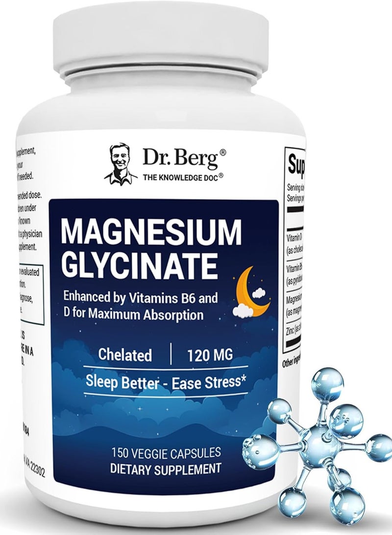 Dr.Berg Magnesium Glycinate 400 Mg Fully Chelated Magnesium Glycinate 150 Capsules - Image 1