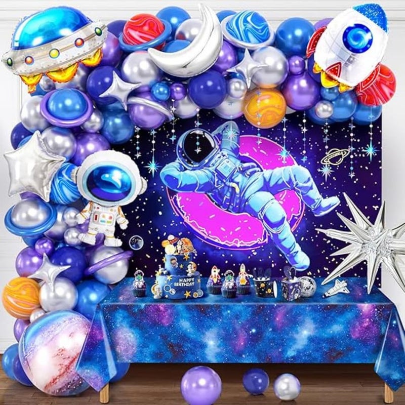 WP WANNA PARTY Wanna Party 33" Big Supershape Astronaut Balloon,Inflatable Foil Balloon Space Balloon Galaxy Party Decor, Space Theme Party Decorations for Kids Birthday - Image 5