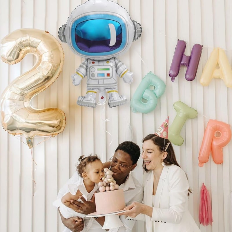 WP WANNA PARTY Wanna Party 33" Big Supershape Astronaut Balloon,Inflatable Foil Balloon Space Balloon Galaxy Party Decor, Space Theme Party Decorations for Kids Birthday - Image 4