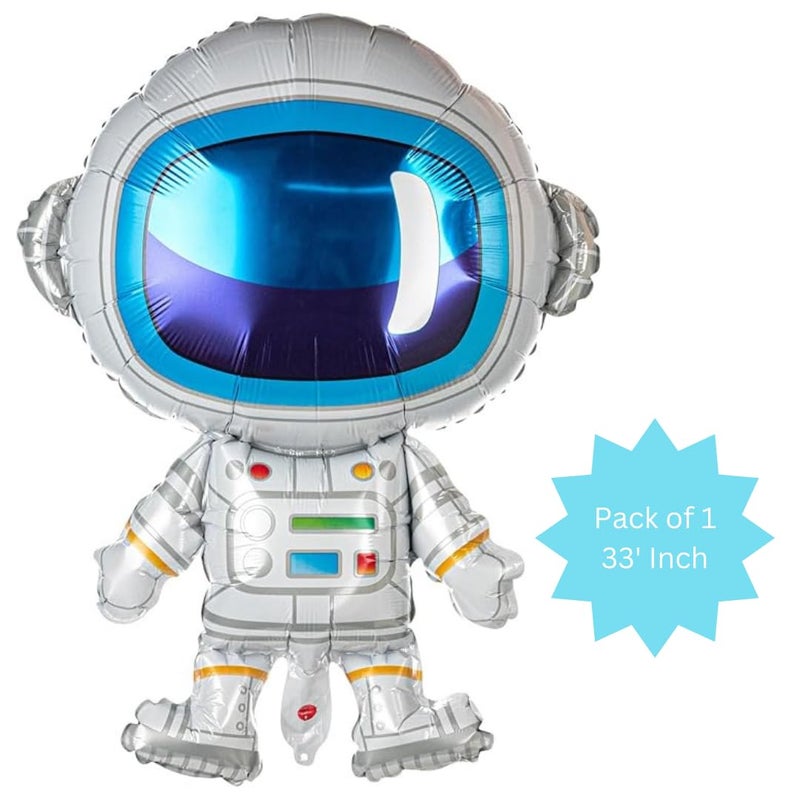 WP WANNA PARTY Wanna Party 33" Big Supershape Astronaut Balloon,Inflatable Foil Balloon Space Balloon Galaxy Party Decor, Space Theme Party Decorations for Kids Birthday - Image 2