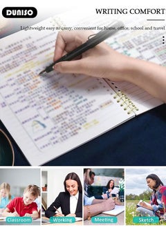 DUNISO A5 Binder Cover Notebook,Refillable Notebook Round Ring Binder with Stretch Buckle and Horizontal Core 60 Pieces, Waterproof and Durable Notebook Protector for School Home Office  - Image 3
