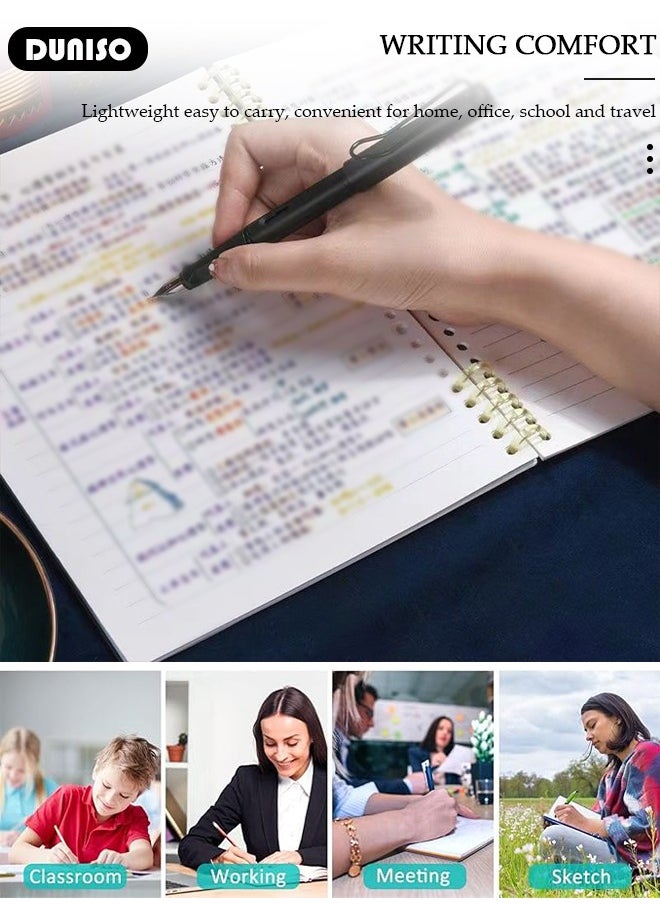 DUNISO - A5 Binder Cover Notebook,Refillable Notebook Round Ring Binder with Stretch Buckle and Horizontal Core 60 Pieces, Waterproof and Durable Notebook Protector for School Home Office - Image 1