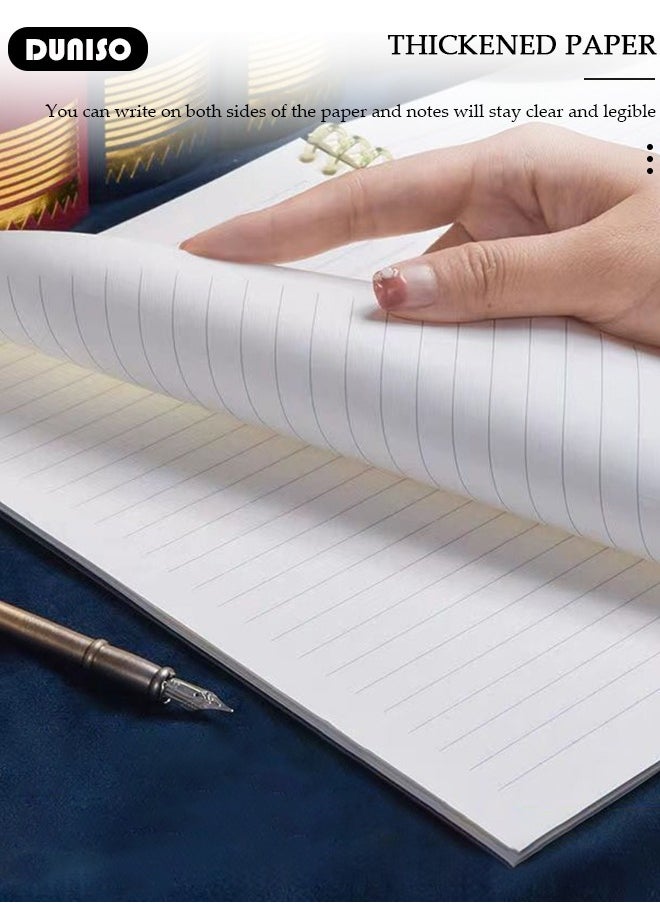 DUNISO - A5 Binder Cover Notebook,Refillable Notebook Round Ring Binder with Stretch Buckle and Horizontal Core 60 Pieces, Waterproof and Durable Notebook Protector for School Home Office - Image 1