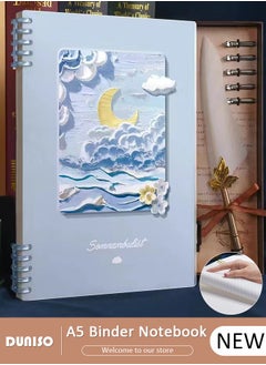 DUNISO A5 Binder Cover Notebook,Refillable Notebook Round Ring Binder with Stretch Buckle and Horizontal Core 60 Pieces, Waterproof and Durable Notebook Protector for School Home Office  - Image 1
