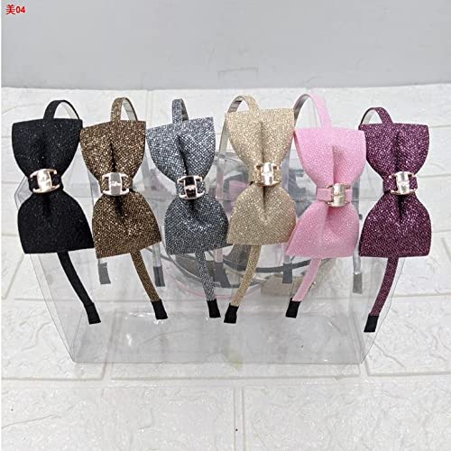 FAVELA Hair Accessories, Glittered Double Knot Bows Attached to a Steel Hairband Headband for Baby Girl/Girls/Women. Pack of 6 piece. Color-MULTICOLOR - Image 2
