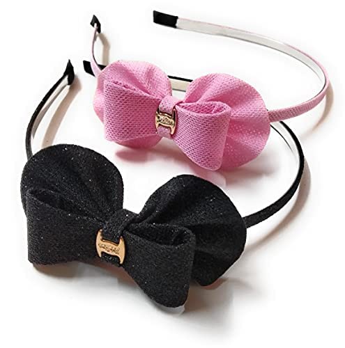 FAVELA Hair Accessories, Glittered Double Knot Bows Attached to a Steel Hairband Headband for Baby Girl/Girls/Women. Pack of 6 piece. Color-MULTICOLOR - Image 3