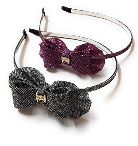 FAVELA Hair Accessories, Glittered Double Knot Bows Attached to a Steel Hairband Headband for Baby Girl/Girls/Women. Pack of 6 piece. Color-MULTICOLOR - Image 4